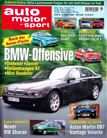 Deckblatt Auto Motor und Sport (08/2000)
